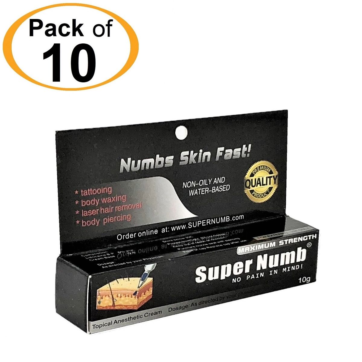10 Tube x 10g SuperNumb® Topical Numbing Cream